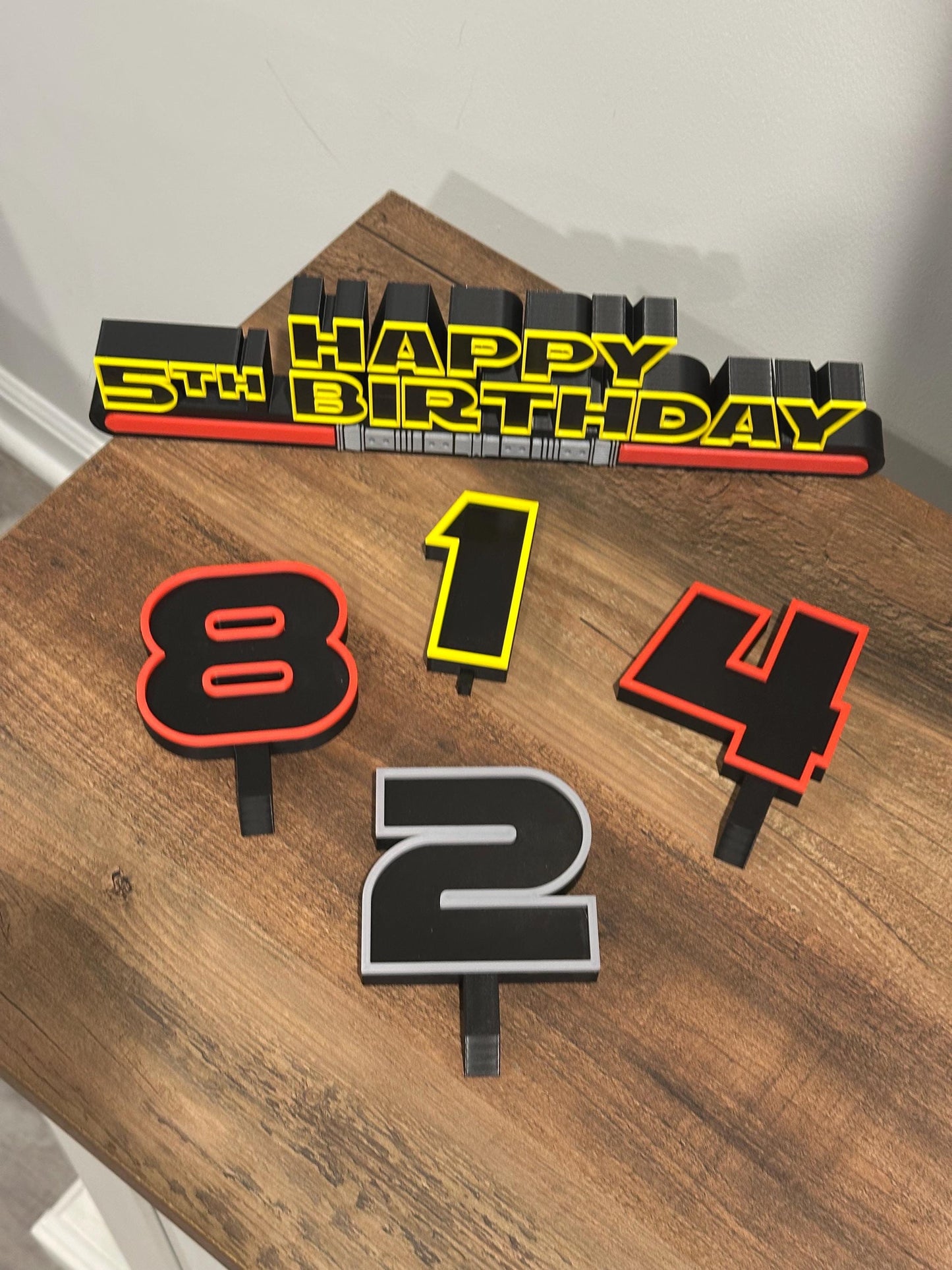Star Wars inspired l Birthday Cake number, Jedi Cake topper, Kids Birthday Number for Cake sign